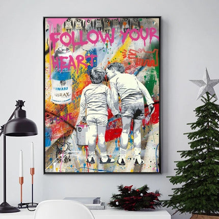 ChandelierDecor - Inspirational Banksy Graffiti Canvas Artwork for Home Decor