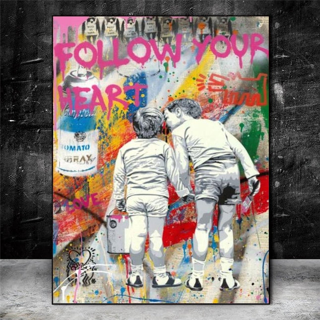 ChandelierDecor - Inspirational Banksy Graffiti Canvas Artwork for Home Decor
