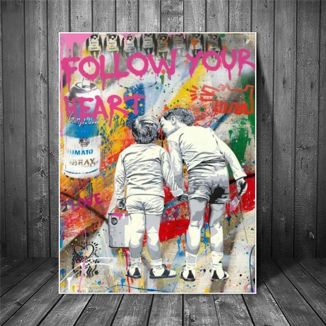 ChandelierDecor - Inspirational Banksy Graffiti Canvas Artwork for Home Decor