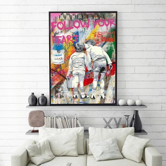 ChandelierDecor - Inspirational Banksy Graffiti Canvas Artwork for Home Decor