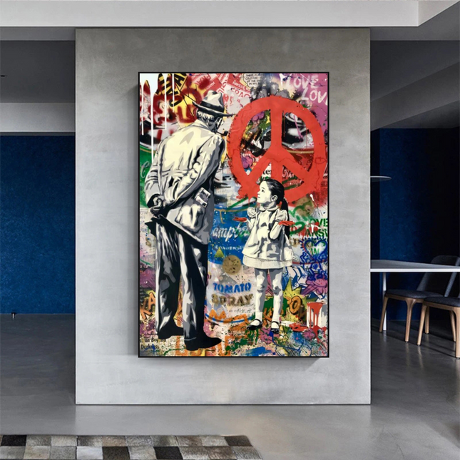 ChandelierDecor - Inspirational Street Art: Banksy Peace Canvas Art