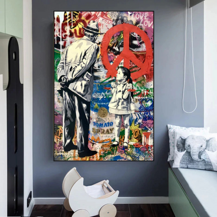 ChandelierDecor - Inspirational Street Art: Banksy Peace Canvas Art