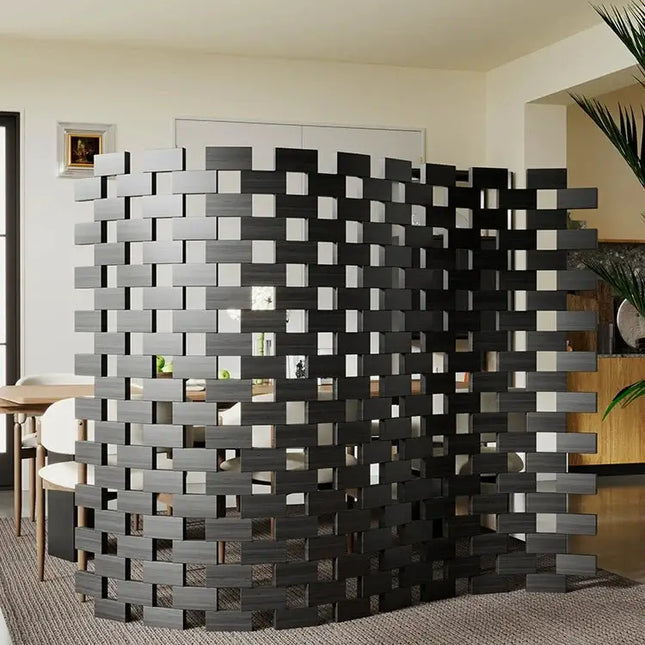 Iron Head Solid Wood Folding Screen – Medieval Style Room Divider