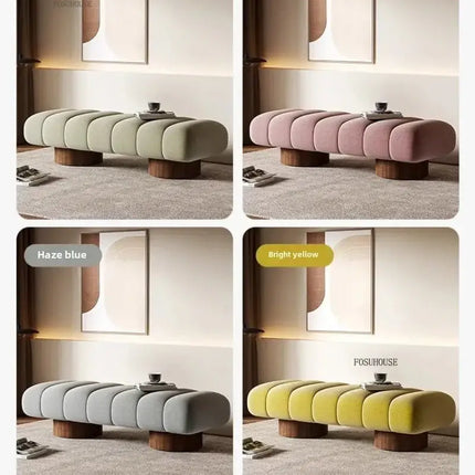 Italian Design Shoe Changing Bench with Wooden Base-Benches