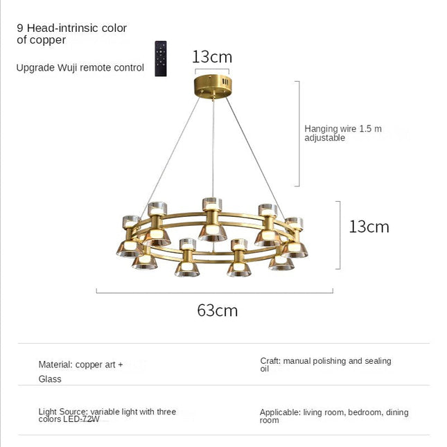 ChandelierDecor - Italian Copper - Glass Ribbon Chandelier