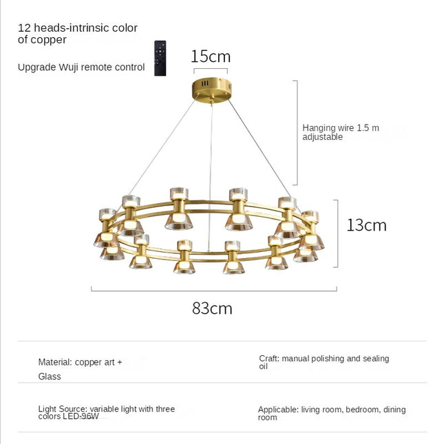 ChandelierDecor - Italian Copper - Glass Ribbon Chandelier