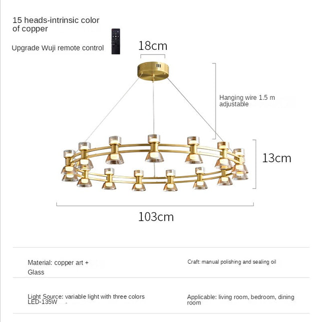 ChandelierDecor - Italian Copper - Glass Ribbon Chandelier