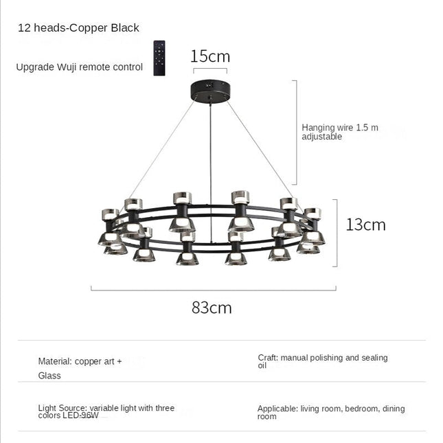 ChandelierDecor - Italian Copper - Glass Ribbon Chandelier