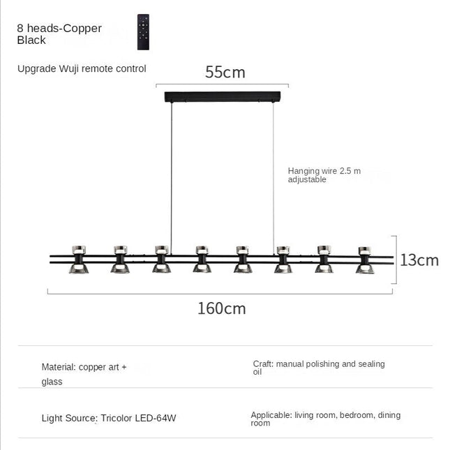 ChandelierDecor - Italian Copper - Glass Ribbon Chandelier