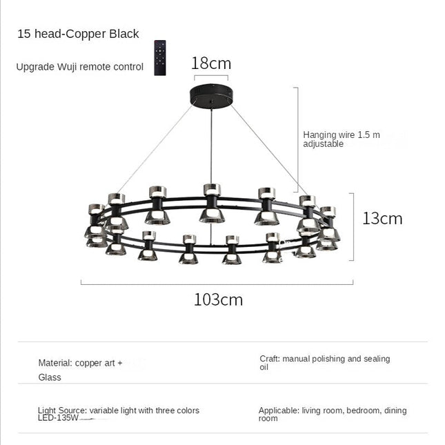 ChandelierDecor - Italian Copper - Glass Ribbon Chandelier