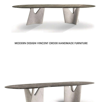 Italian Designer Marble Skeleton Dining Table-Dining Tables