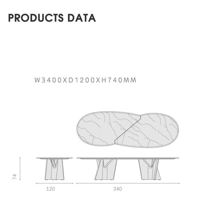 Italian Designer Marble Skeleton Dining Table-Dining Tables