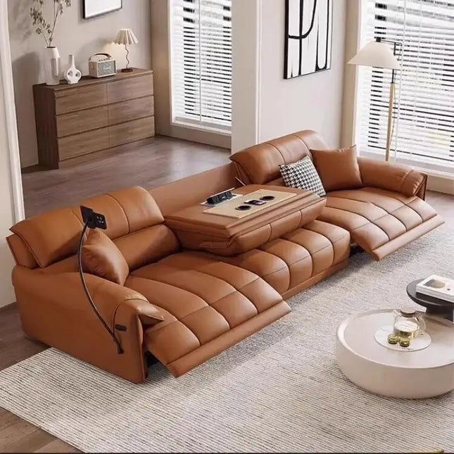 ChandelierDecor-Italian Genuine Leather Leather Loveseat – Reclining