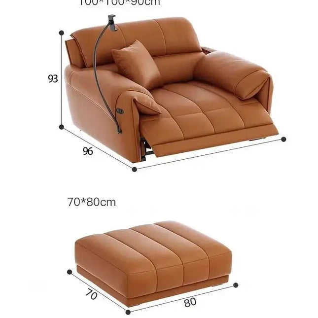 ChandelierDecor-Italian Genuine Leather Leather Loveseat – Reclining