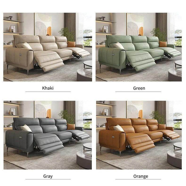 ChandelierDecor-Italian Leather Sectional Sofa – Reclining