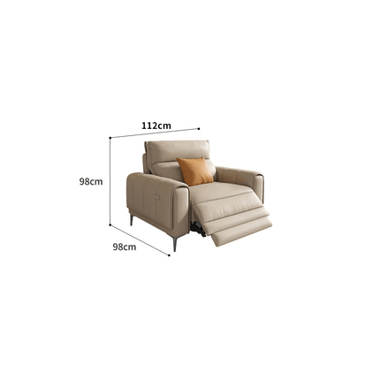 Italian Leather Sectional Sofa Set with Recliner-Sofa Set