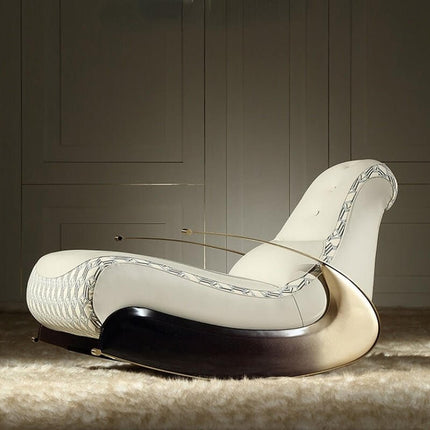 Italian Designer Luxury Leather Sofa Rocking Chair-Recliners