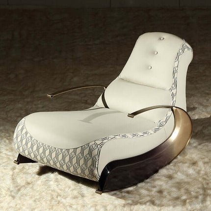 Italian Designer Luxury Leather Sofa Rocking Chair-Recliners