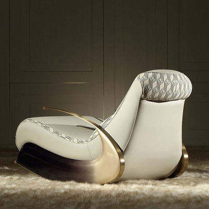 Italian Designer Luxury Leather Sofa Rocking Chair-Recliners