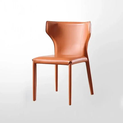 Italian Minimalist Saddle Leather Dining Chair-Dining Chairs
