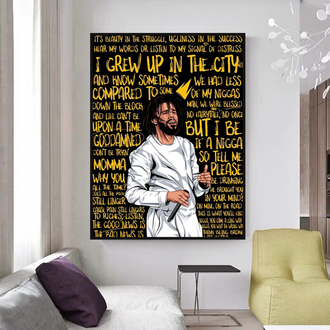 ChandelierDecor - J Cole Singer Rapper Canvas Wall Art