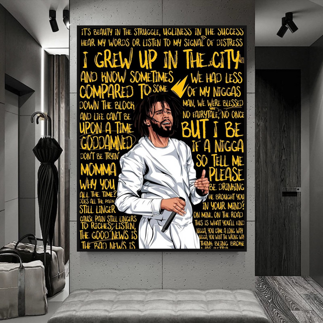 ChandelierDecor - J Cole Singer Rapper Canvas Wall Art