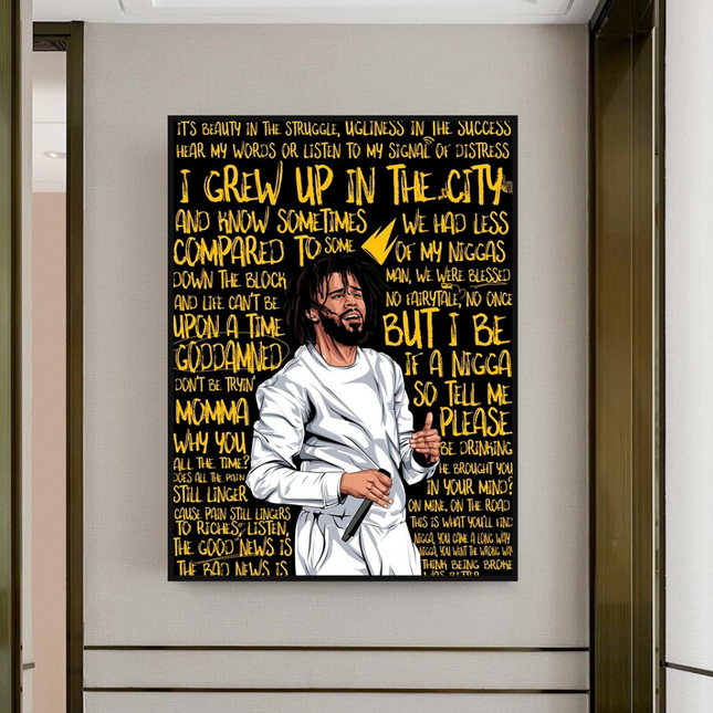 ChandelierDecor - J Cole Singer Rapper Canvas Wall Art