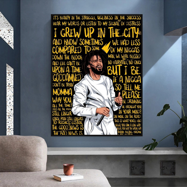 ChandelierDecor - J Cole Singer Rapper Canvas Wall Art