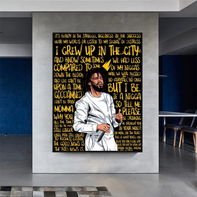 ChandelierDecor - J Cole Singer Rapper Canvas Wall Art