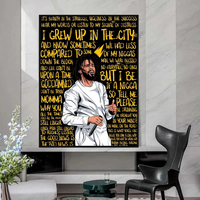 ChandelierDecor - J Cole Singer Rapper Canvas Wall Art