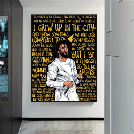 ChandelierDecor - J Cole Singer Rapper Canvas Wall Art