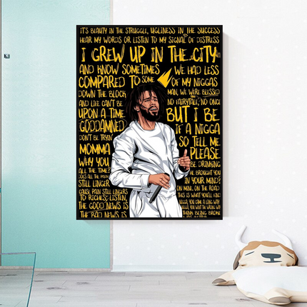 ChandelierDecor - J Cole Singer Rapper Canvas Wall Art