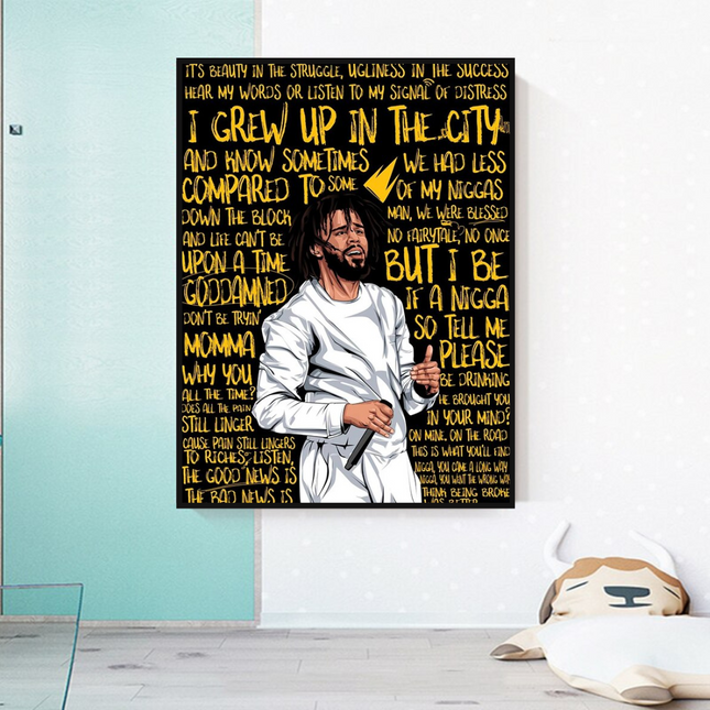 ChandelierDecor - J Cole Singer Rapper Canvas Wall Art