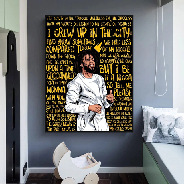 ChandelierDecor - J Cole Singer Rapper Canvas Wall Art