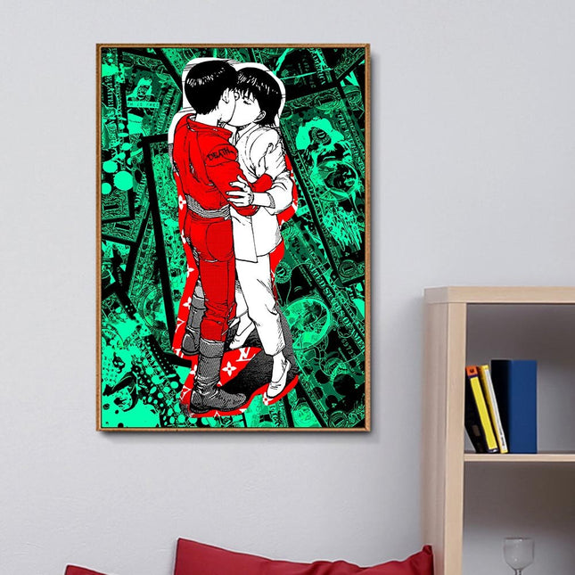 ChandelierDecor - Japan Wall Art Kaneda & Kei Kiss Canvas Wall Art