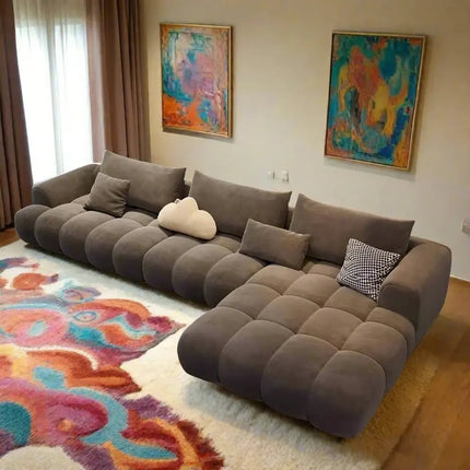 Juego Stretch Puffs Sectional Sofa Set-Sofa Set