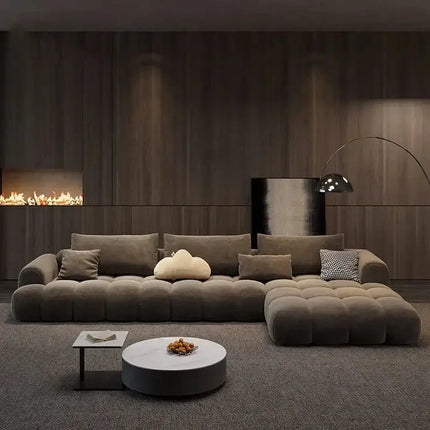 Juego Stretch Puffs Sectional Sofa Set-Sofa Set