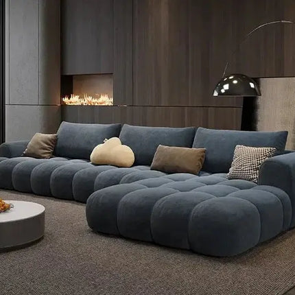 Juego Stretch Puffs Sectional Sofa Set-Sofa Set
