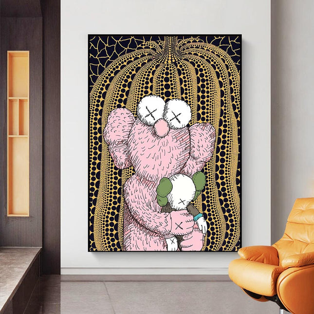 ChandelierDecor - KAWS Pink Canvas Wall Art for Home Decor