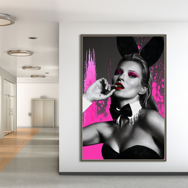 ChandelierDecor - Kate Moss Bunny Girl Model Paris Canvas Wall Art