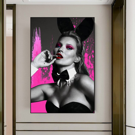 ChandelierDecor - Kate Moss Bunny Girl Model Paris Canvas Wall Art