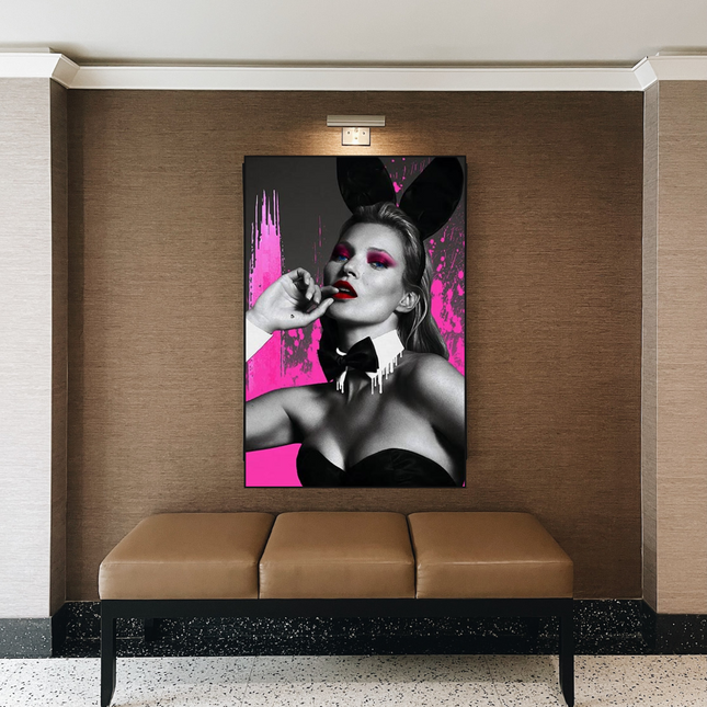 ChandelierDecor - Kate Moss Bunny Girl Model Paris Canvas Wall Art