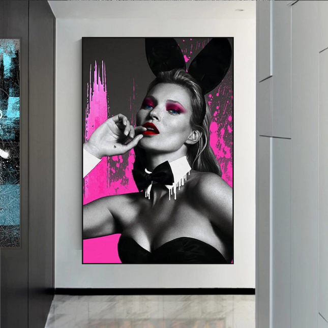 ChandelierDecor - Kate Moss Bunny Girl Model Paris Canvas Wall Art