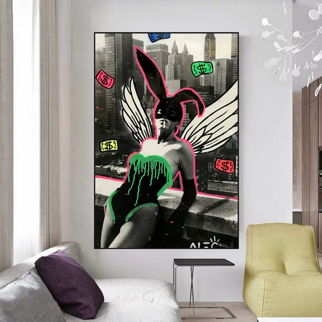ChandelierDecor - Kate Moss Bunny Girl Poster - Alec Exclusive Art Collection