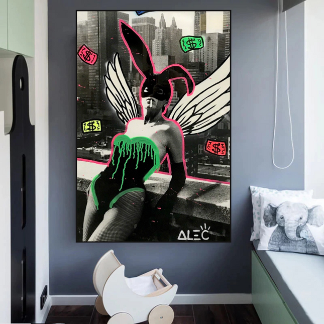 ChandelierDecor - Kate Moss Bunny Girl Poster - Alec Exclusive Art Collection