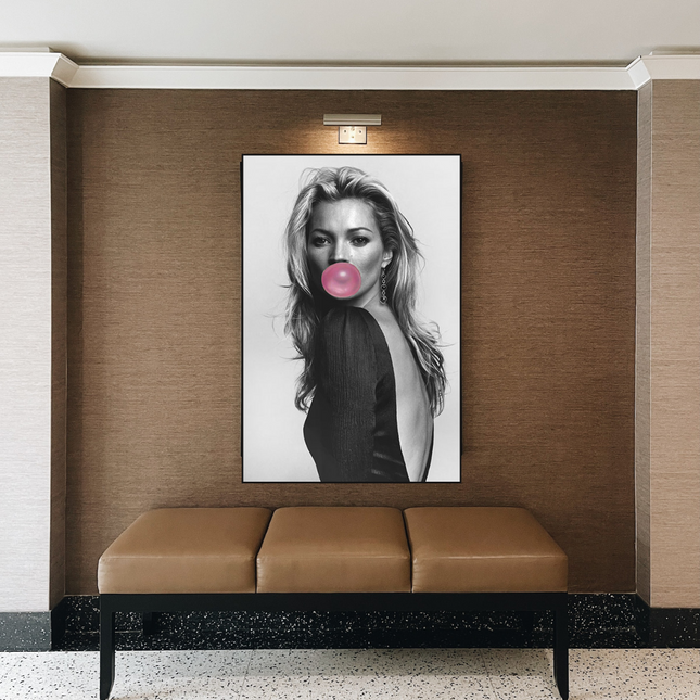ChandelierDecor - Kate Moss Fashion Model Chewing Gum Canvas Wall Art
