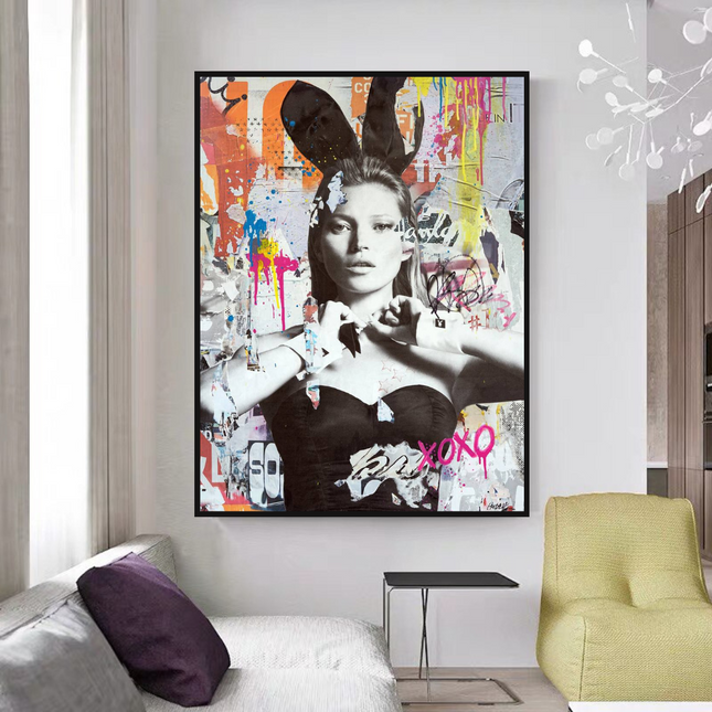 ChandelierDecor - Kate Moss Graffiti Canvas Wall Art