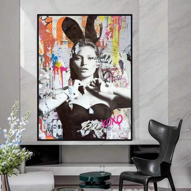 ChandelierDecor - Kate Moss Graffiti Canvas Wall Art