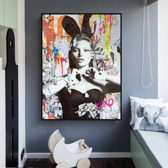 ChandelierDecor - Kate Moss Graffiti Canvas Wall Art