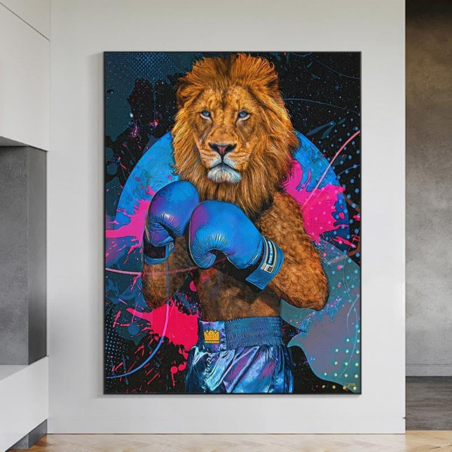 ChandelierDecor - King Lion Boxer Canvas Wall Art